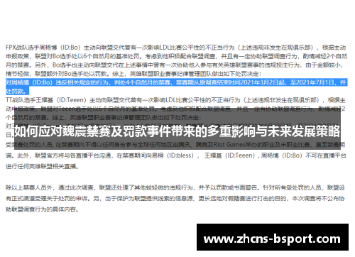 如何应对魏震禁赛及罚款事件带来的多重影响与未来发展策略