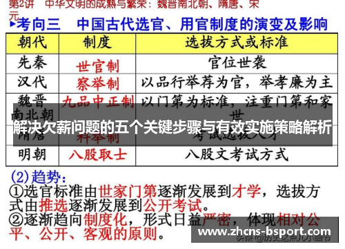 解决欠薪问题的五个关键步骤与有效实施策略解析